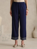 Floral Embroidered Gotta Patti V-Neck Anarkali Kurta With Palazzos & Dupatta