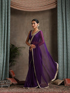 Poly Chiffon Fashion Saree