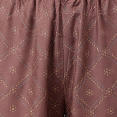 Brown solid Kurta with Trousers with dupatta