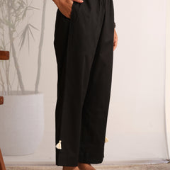 Khushal K Women Cotton kurta With Pant set - Black