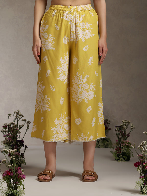 Floral Printed Mauve Co-ord Set with Flared Sleeves