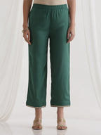 Foil Printed Sweetheart Neck Kurta With Trousers & Dupatta