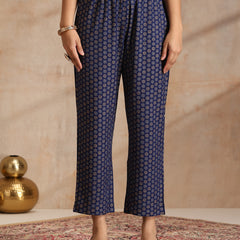 Ethnic Motifs Embroidered V-Neck Thread Work Kurta With Trousers & Dupatta