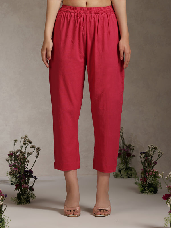 Khushal K Women Floral Printed A-Line Pure Cotton Kurta set