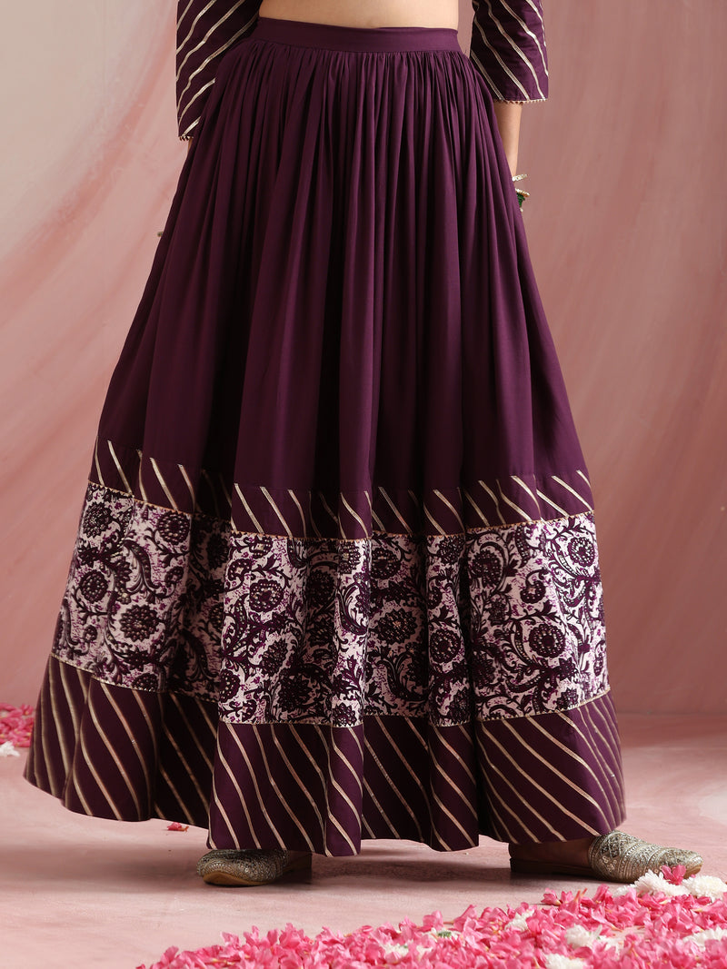 Floral Printed Gotta Patti Ready to Wear Lehenga & Choli With Dupatta