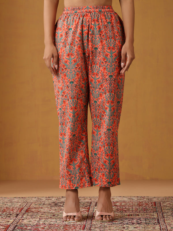 Khushal K Women Floral Printed Regular Pure Cotton Kurta set