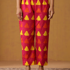 Khushal K Geometric Printed V-Neck Pure Cotton A-Line Kurta set