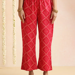 Women Bandhani Printed Kurta with Palazzos & Dupatta