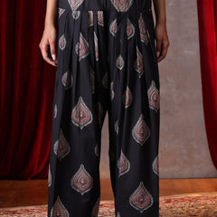 Khushal K Women Cotton kurta and Farsi salwar set - Black