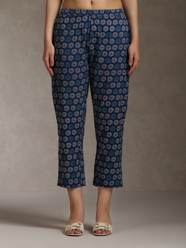 Khushal K Women Ethnic Motifs Printed V-Neck Pure Cotton Kurta set