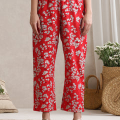 Red Floral & Polka Fusion Cotton Cord Set