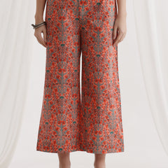 Floral Printed V-Neck Pure Cotton Kurti with Palazzos & Dupatta