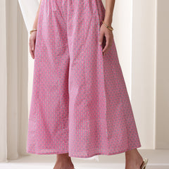 Khushal K Floral Printed Notch Neck Cotton Straight Kurta set