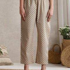 Floral Printed Cotton V-Neck Tunic With Trouser Co-Ords