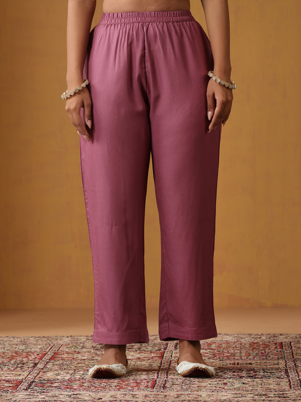 Khushal K Women Ethnic Motifs Embroidered Pure Cotton Kurta set