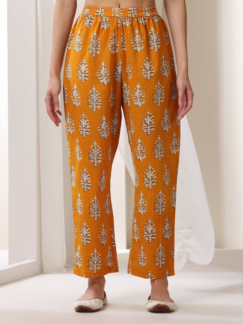 Women Floral Printed Regular Pure Cotton Kurta with Palazzos & With Dupatta
