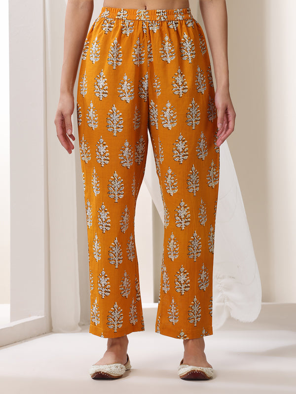 Women Floral Printed Regular Pure Cotton Kurta with Palazzos & With Dupatta