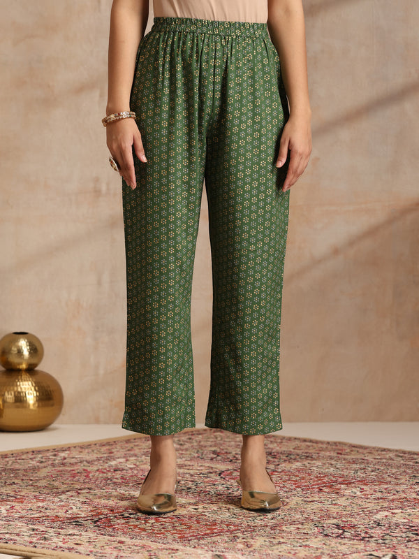 Ethnic Motifs Embroidered V-Neck Thread Work Kurta With Trousers & Dupatta