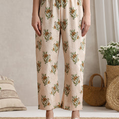 Women Cream-coloured printed Kurta with Palazzos with dupatta