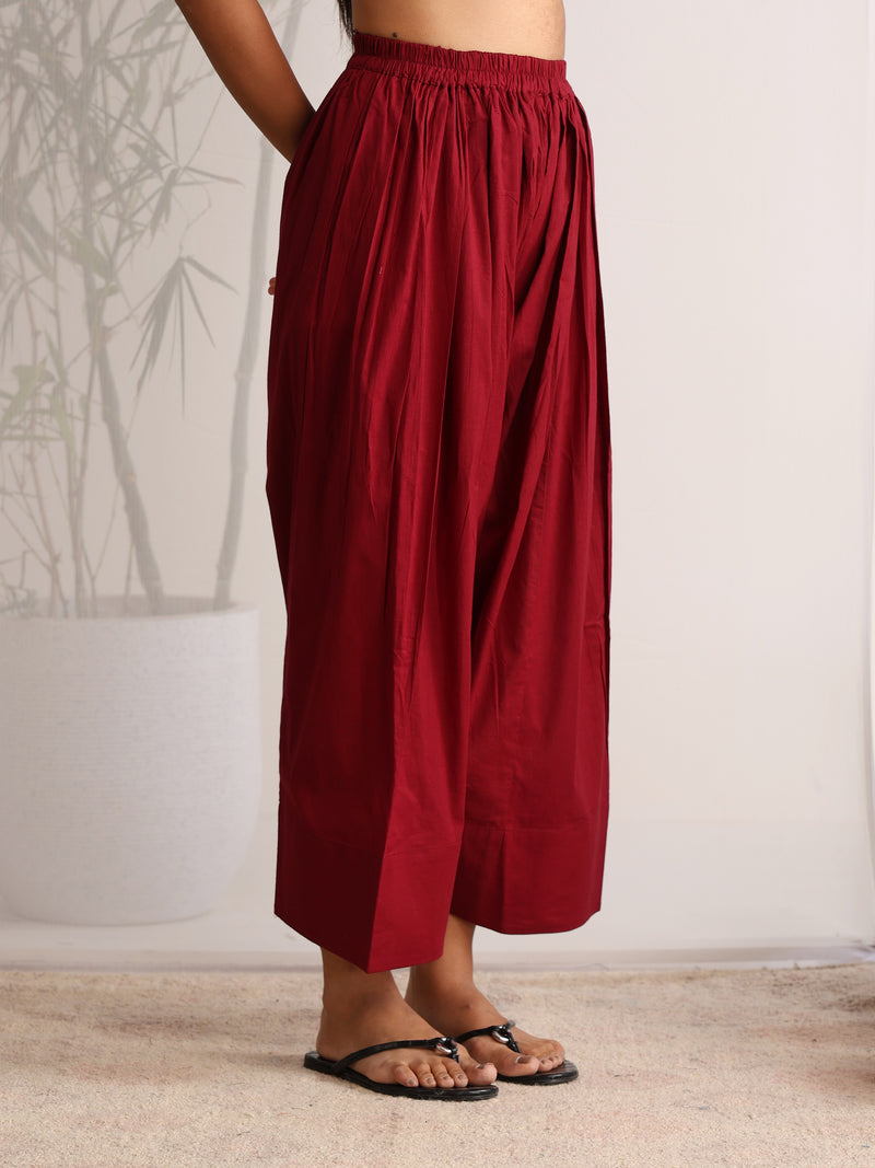 Khushal K Women Cotton kurti With Farshi Salwar - Maroon