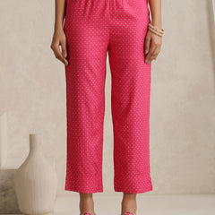 Floral Yoke Design V-Neck Thread Work A-Line Kurta With Trousers And Dupatta