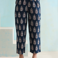 Khushal K Floral Printed V-Neck Pure Cotton Kurta set