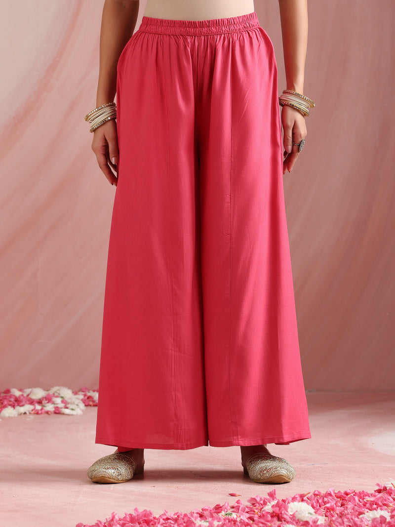 Pink Embroidered Kurta Set with Dupatta