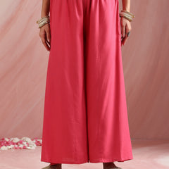 Pink Embroidered Kurta Set with Dupatta