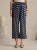 Floral Printed V-Neck Pure Cotton Kurta With Palazzos And Dupatta