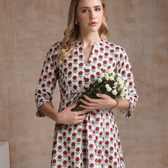 Khushal Women Polka Dot Print A-Line Midi Dress