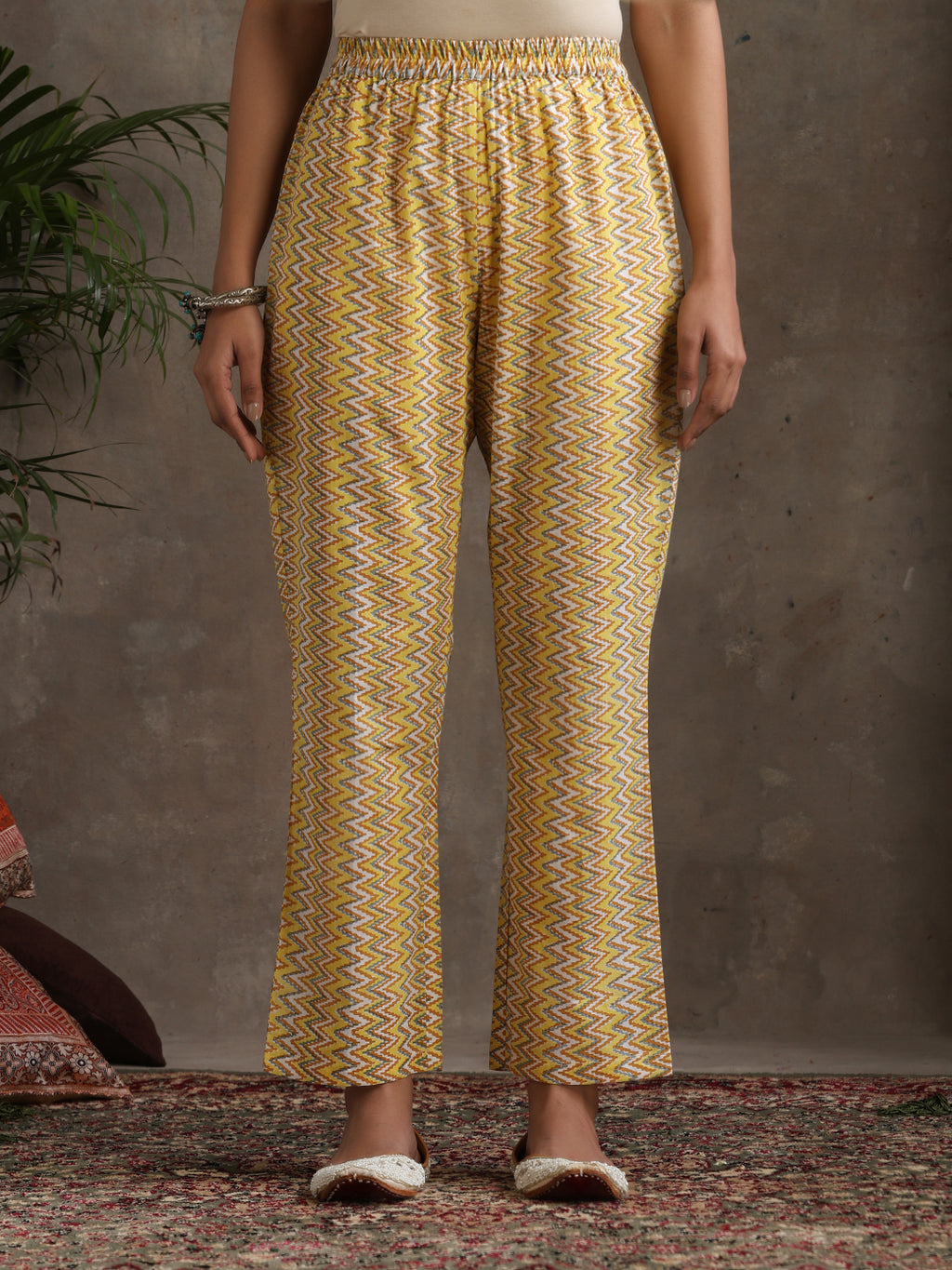 Floral Printed Pure Cotton Straight Kurta With Palazzos And Dupatta