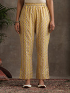 Floral Printed Pure Cotton Straight Kurta With Palazzos And Dupatta