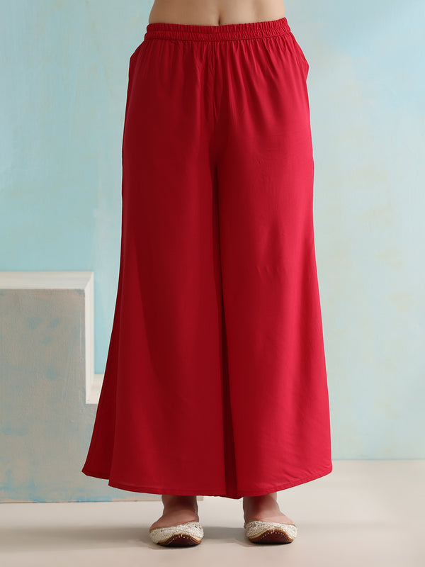 Paisley Printed V-Neck Sleeveless Kurta with Palazzos & With Dupatta