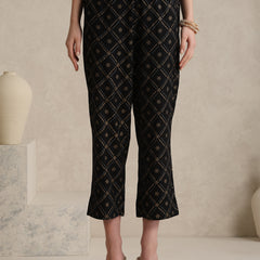 Black printed Kurta with Palazzos with dupatta