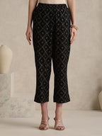 Black printed Kurta with Palazzos with dupatta