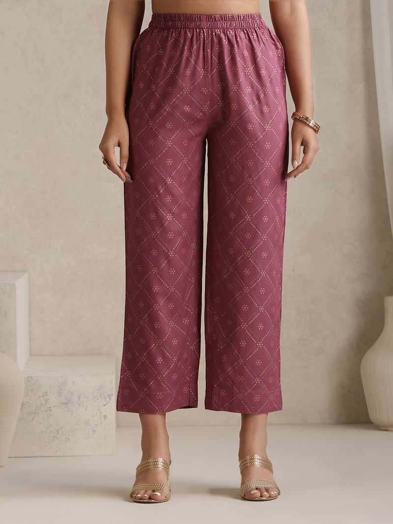 Pink printed Kurta with Palazzos with dupatta