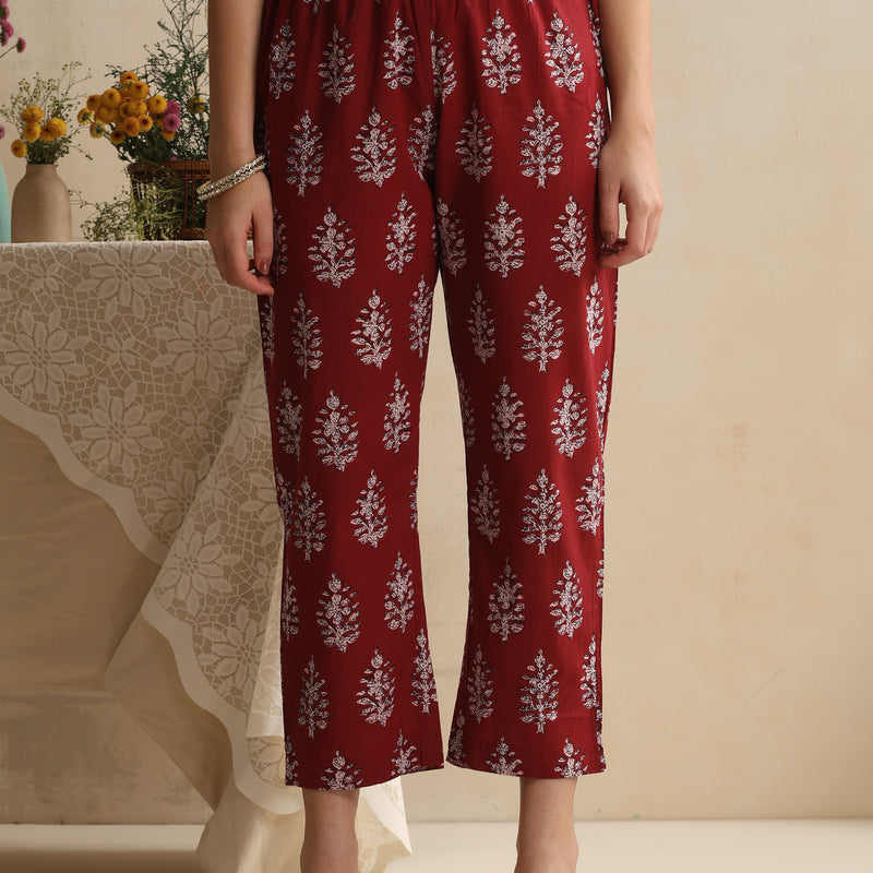 Floral Printed V-Neck Pure Cotton Kurta Set - Khushal K - Image 29