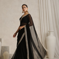 Embellished Zari Poly Chiffon Fashion Saree'