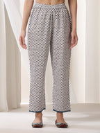 Floral Printed Notch-Neck Pure Cotton Kurta With Trousers And Dupatta