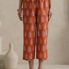 Floral Printed Pure Cotton Straight Kurta With Palazzo And Dupatta