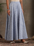 Floral Printed Pure Cotton A-Line Kurta With Palazzos And Dupatta