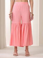 Floral Embroidered Sequinned Jacket Straight Kurta With Palazzos & Dupatta