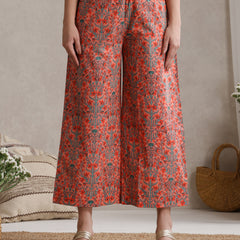Printed Cotton V-Neck Tunic With Palazzo Co-Ords