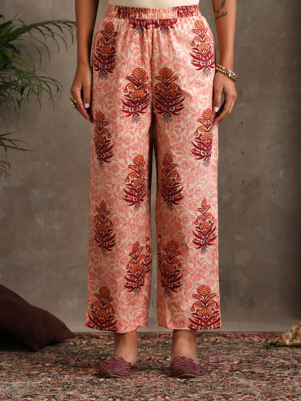 Women Ethnic Motifs Printed Regular Pure Cotton Kurta Palazzos & With Dupatta