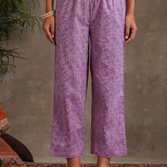 Purple and white Kurta with trouser & dupatta