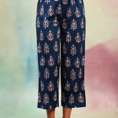 Ethnic Motifs Printed V-Neck Sleeveless Pure Cotton Kurta with Palazzo & Dupatta