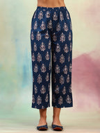 Ethnic Motifs Printed V-Neck Sleeveless Pure Cotton Kurta with Palazzo & Dupatta