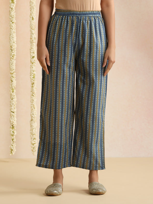 Women Ethnic Motifs Thread Work Pure Cotton Kurta with Trousers & Dupatta