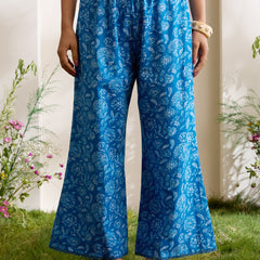 Khushal K Women Cotton Kurta And Palazzo With Dupatta Set - Blue