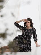 Women Floral Print Fit & Flare Mini Dress